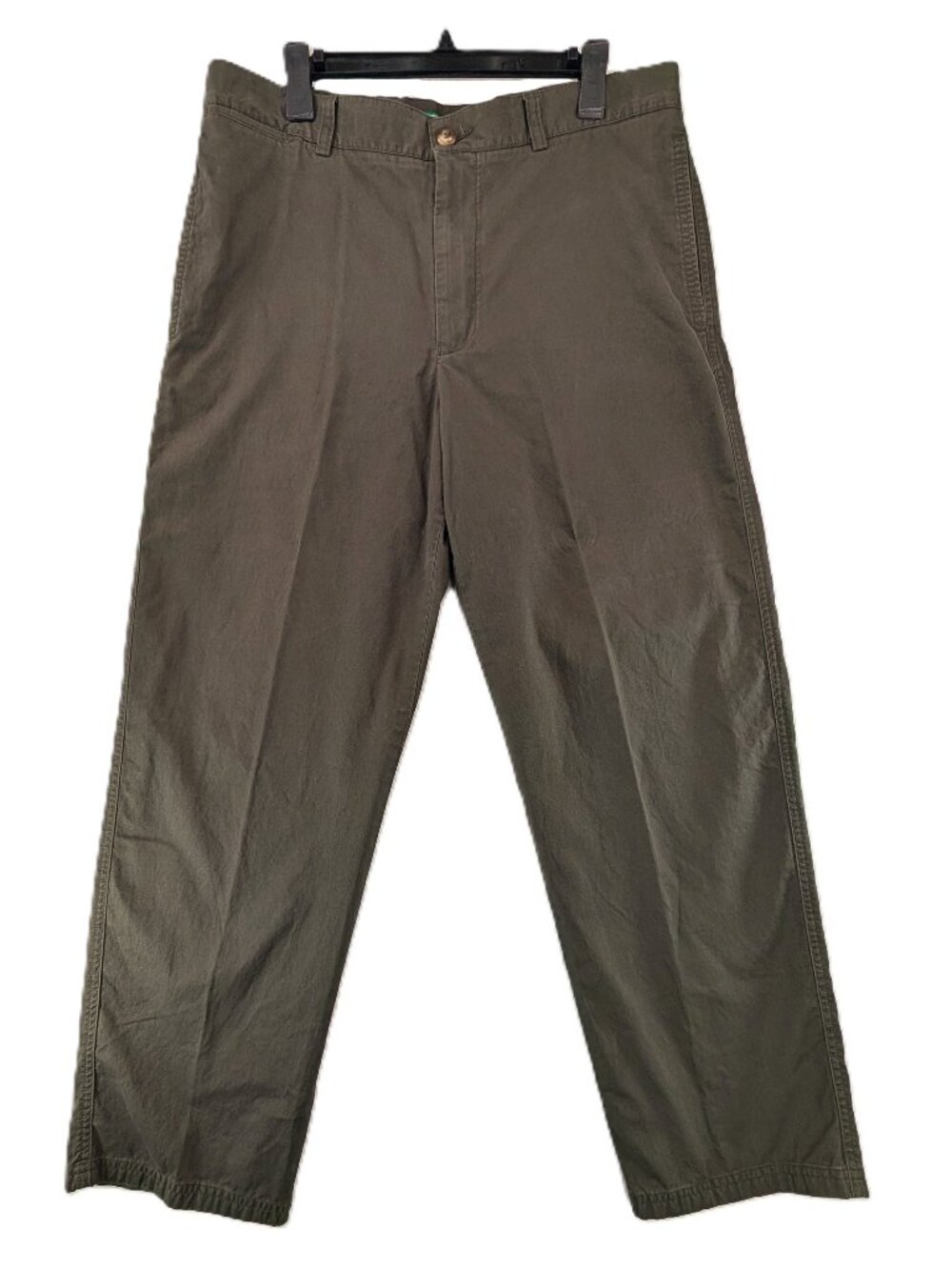 Vintage Lacoste Pants Womens US Sz 12 Olive Green Cotton Chino Pockets Eur Sz 44